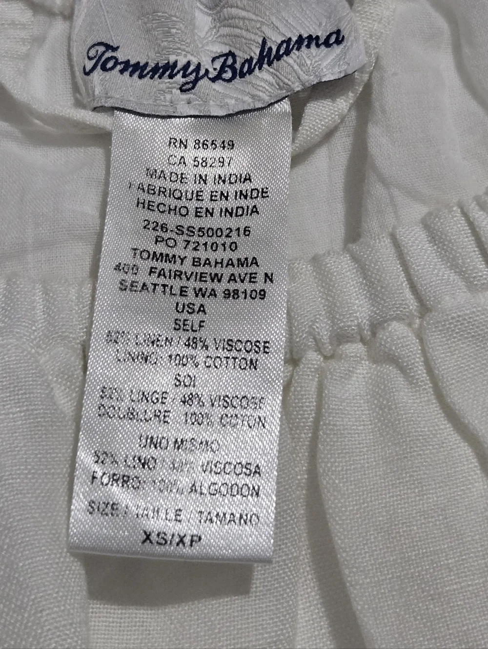 Tommy Bahama White Off-Shoulder Ruffle Hem Mini Dress - Picture 5 of 6
